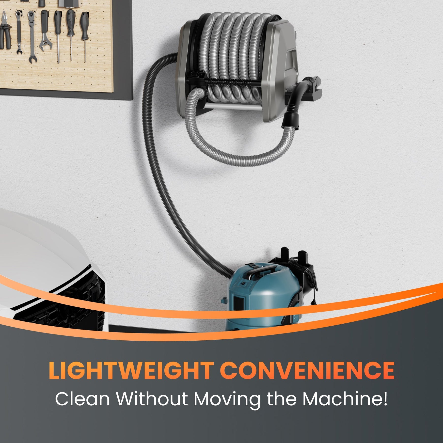 Retractable Vacuum Extension Hose Reel-1-1/4in-30ft