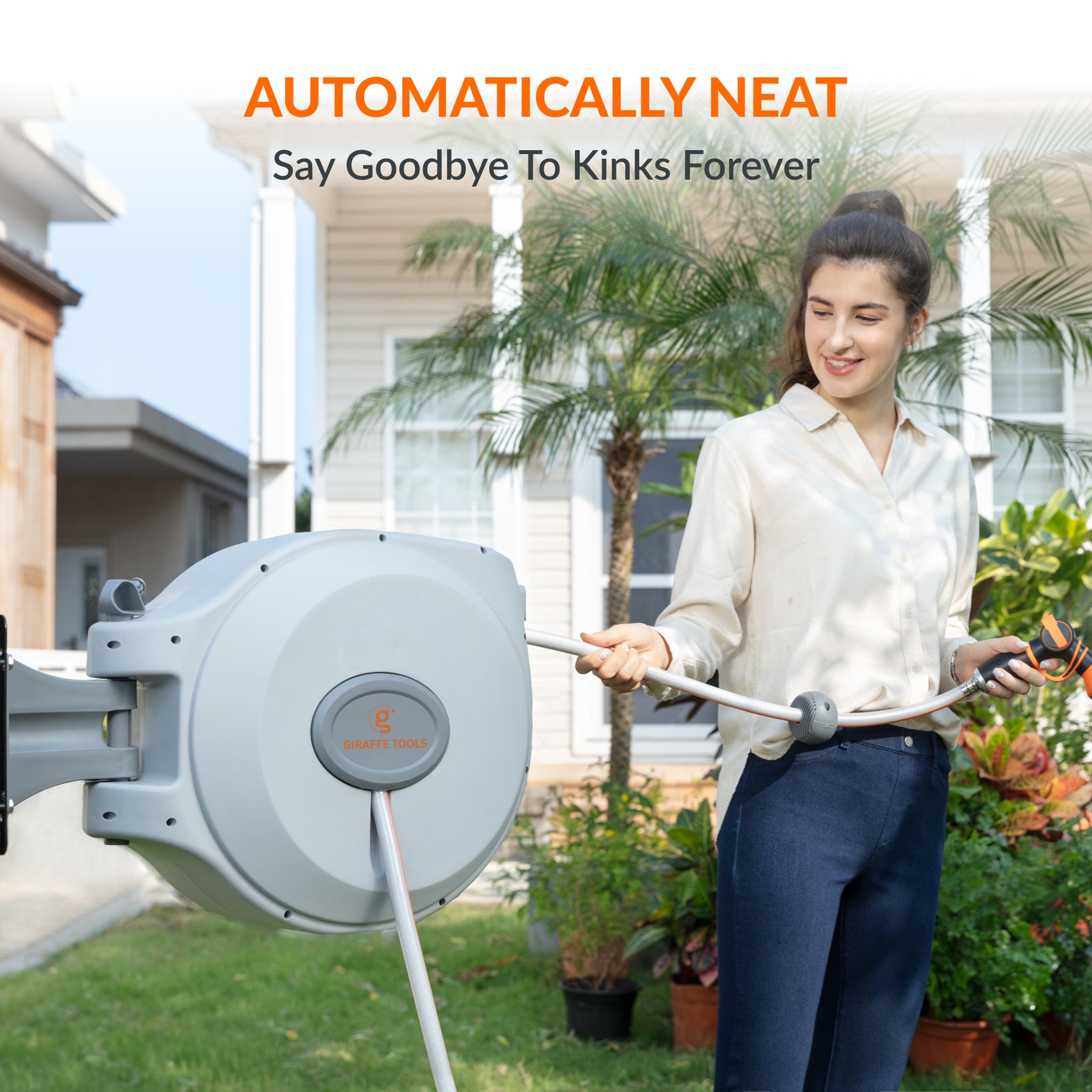 Retractable Garden Hose Reel-5/8in-65ft