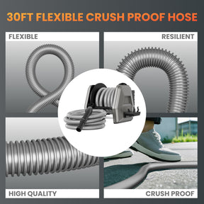 Retractable Vacuum Extension Hose Reel-1-1/4in-30ft