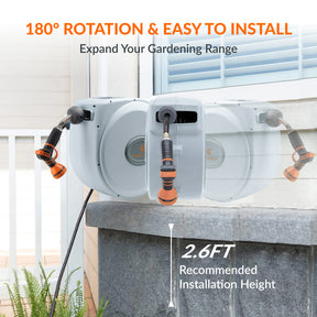 Retractable Garden Hose Reel-5/8in-65ft